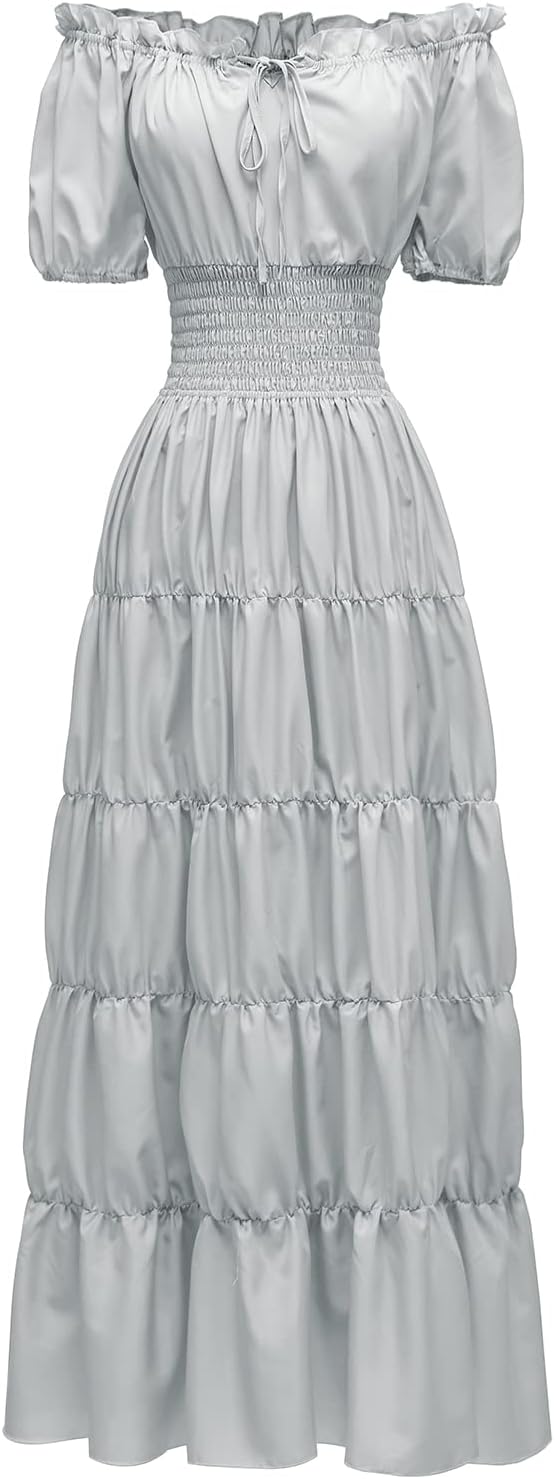Abaowedding Renaissance Women Medieval Chemise Dress Pirate Peasant Top Irish Under Dress