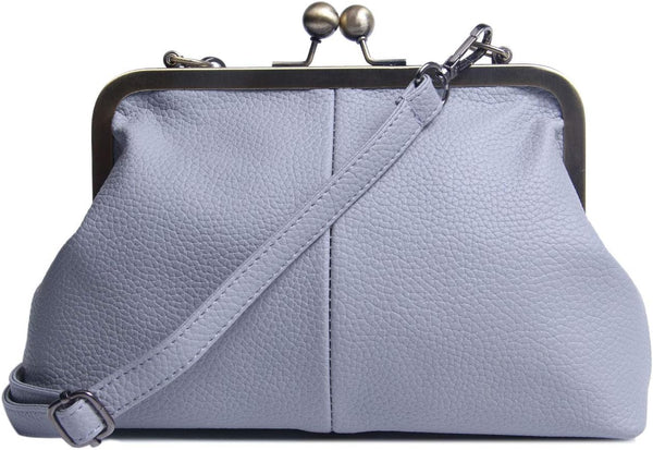 Women Classical Kiss Lock Clutch with Chain Strap Shoulder Bag Purse Wallet