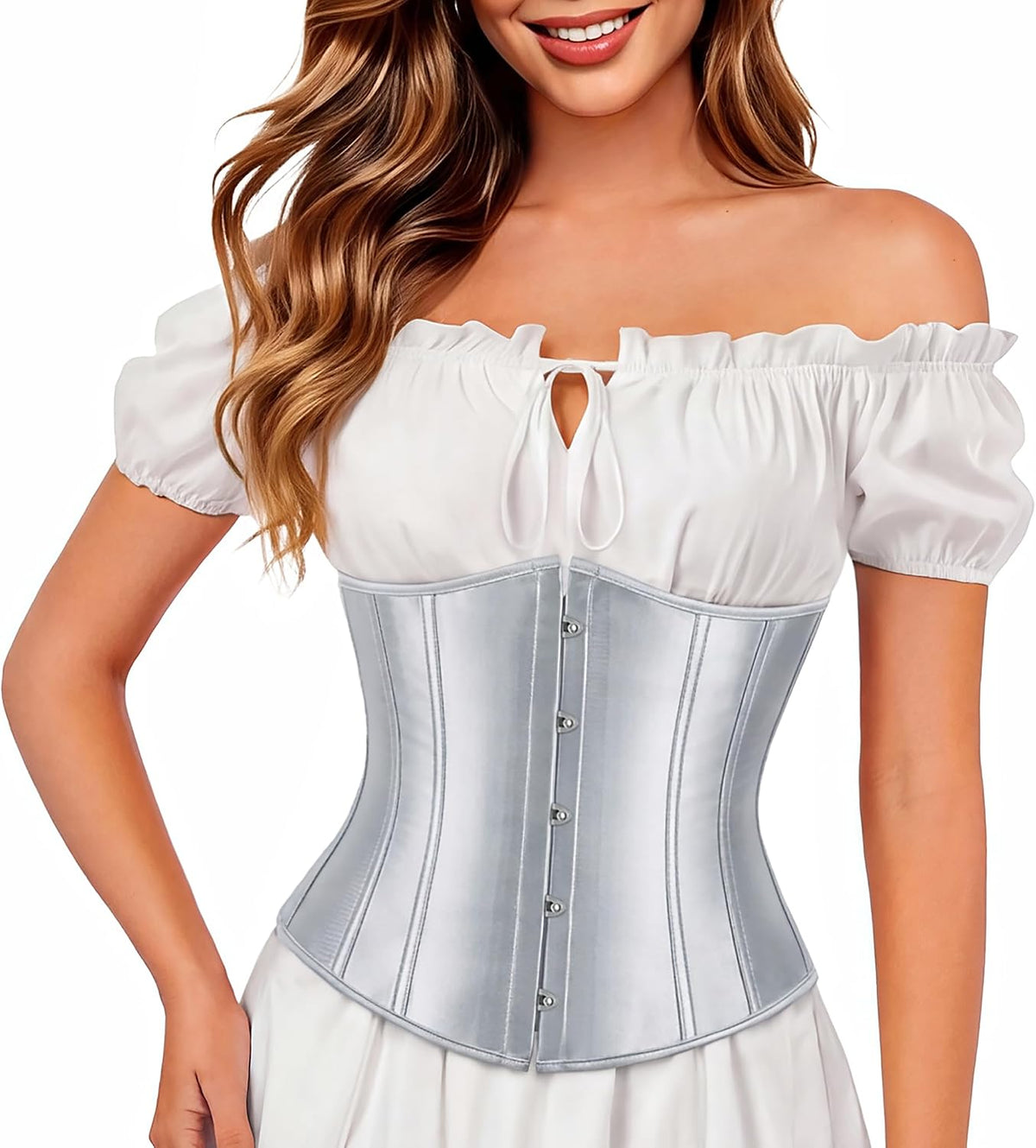 Kranchungel Underbust Corset Top for Women Renaissance Pirate Costume