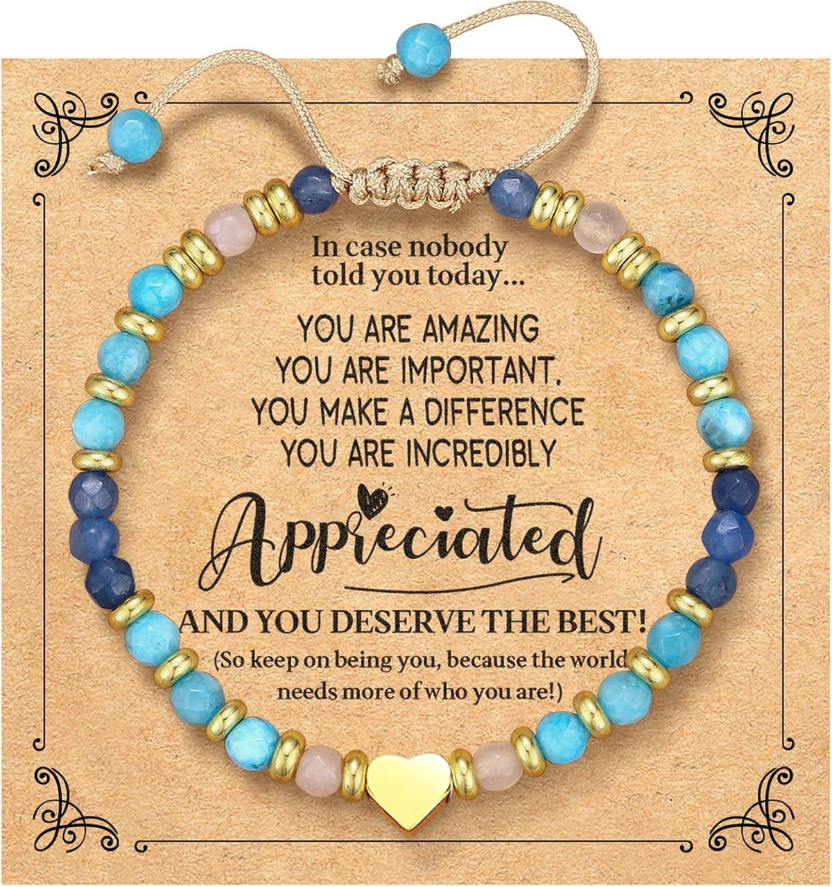 yupoxiu Natural Stone Bracelets - Inspirational Birthday Gifts for Women