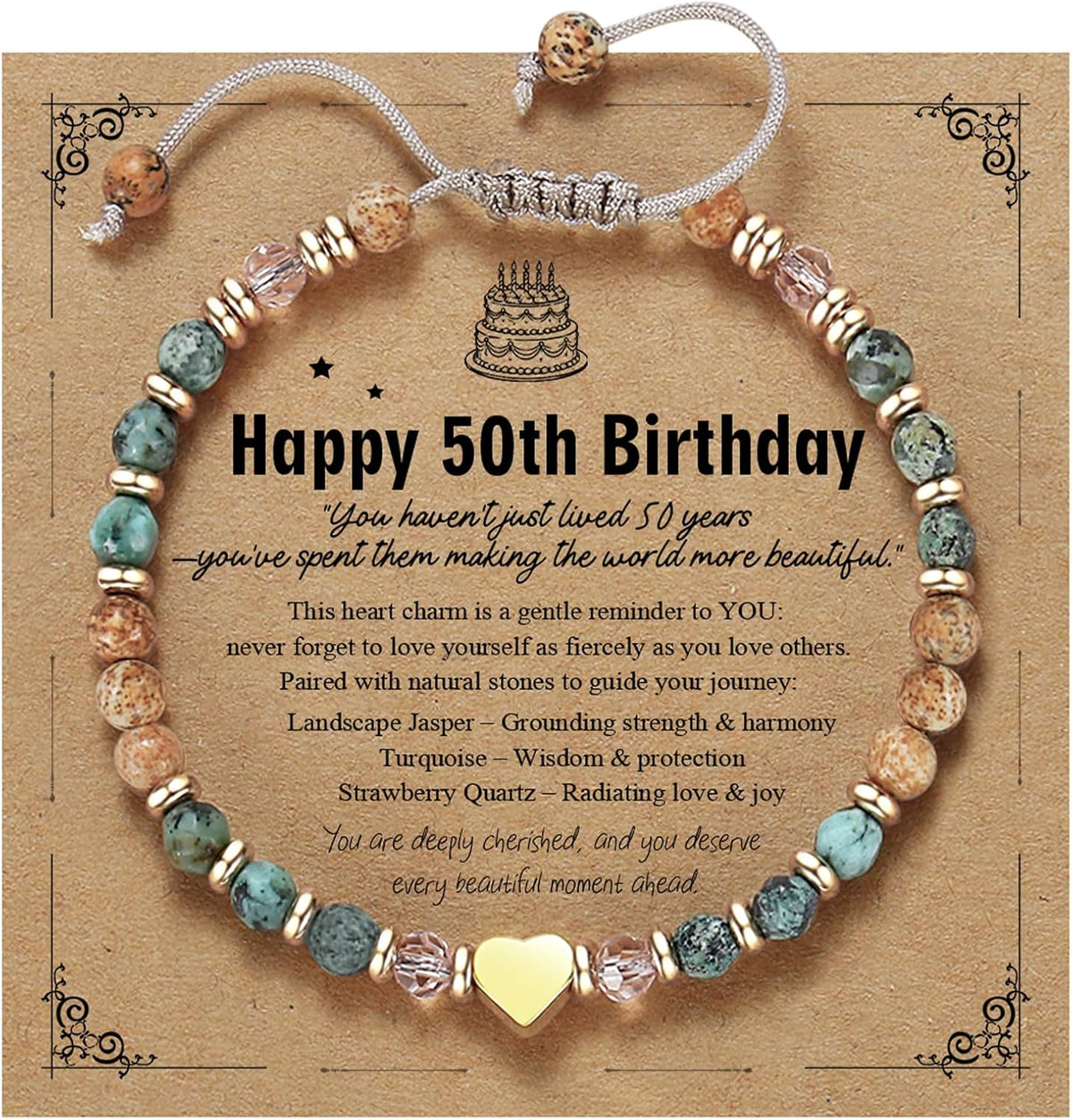yupoxiu Natural Stone Bracelets - Inspirational Birthday Gifts for Women