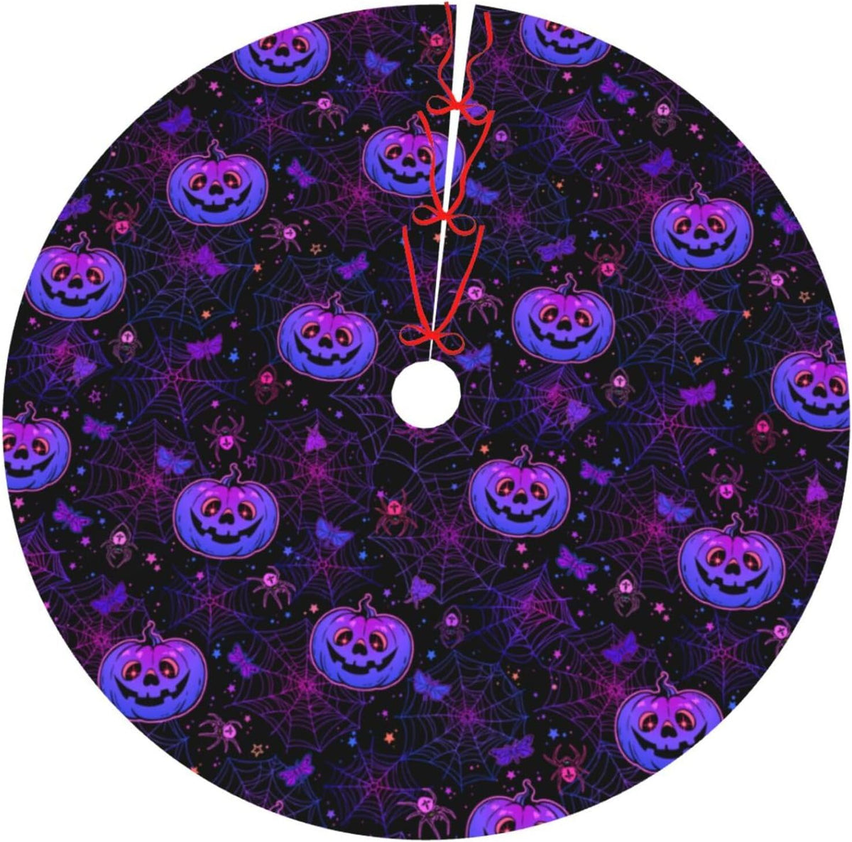 Wicca Moon Phase Witchy Star Magic Mushroom 36 Inch Christmas Tree Skirt Carpet Mat Funny Party Soft Cover Mat Decor Supplies for Xmas Halloween Decorations Occasion Farmhouse