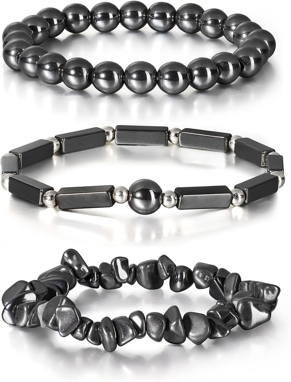 3Pcs Natural Stone Bracelets for Women 8mm Crystal Beaded Bracelets Handmade Stretch Bracelet Healing Crystal Jewelry for Women
