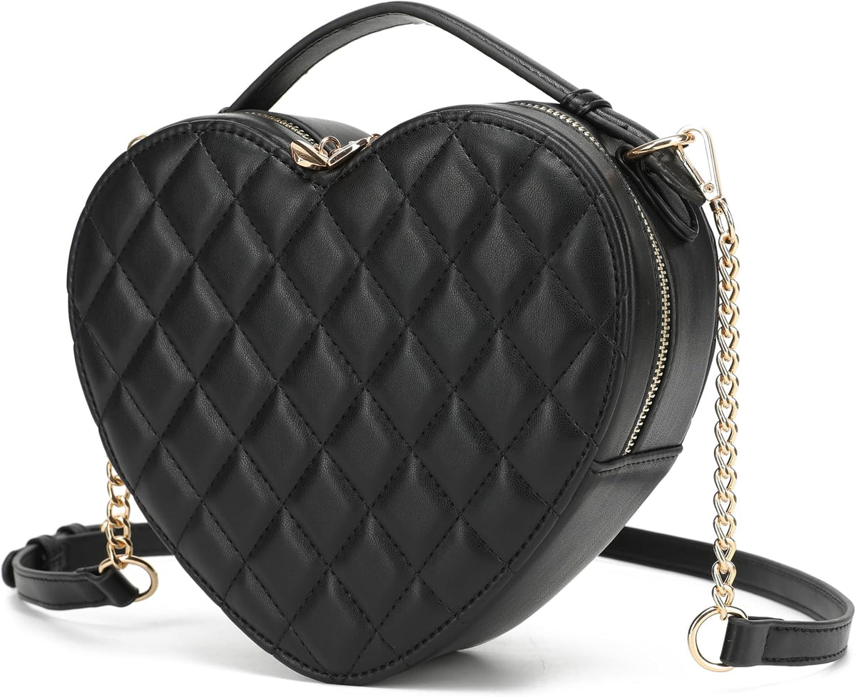 Heart-Shaped Zip-Around Crossbody Purse