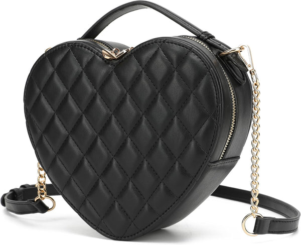 Heart-Shaped Zip-Around Crossbody Purse