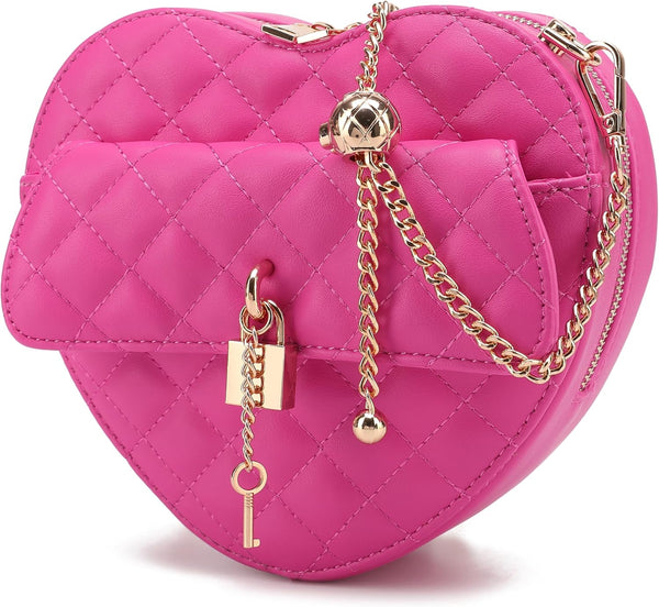 Heart-Shaped Zip-Around Crossbody Purse
