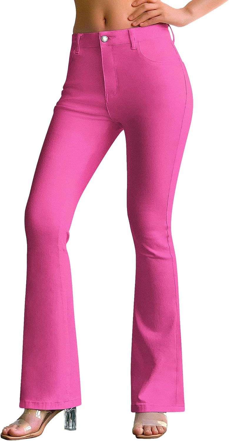 Women's Trendy Stretchy Flare Jeans Mid Rise Bootcut Curvy
