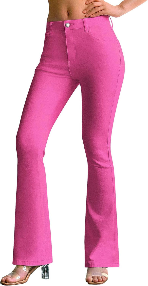 Women's Trendy Stretchy Flare Jeans Mid Rise Bootcut Curvy