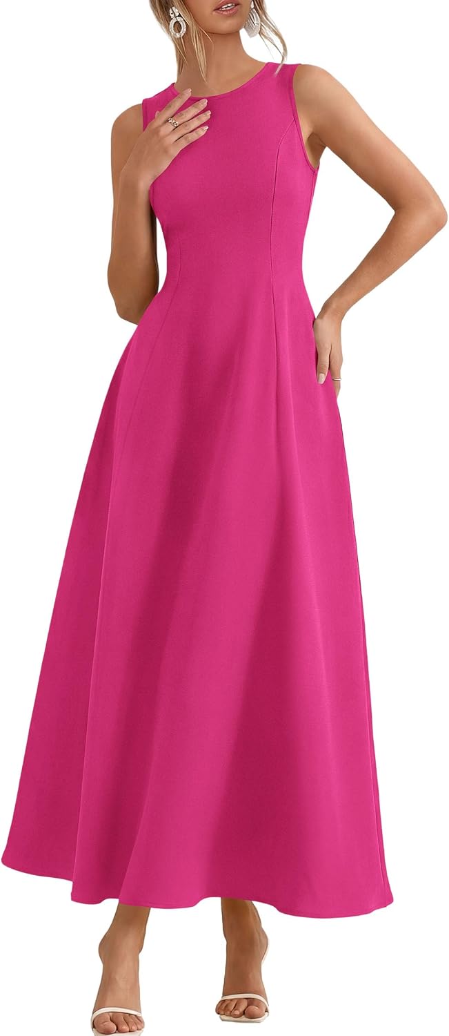 PRETTYGARDEN Women's Sleeveless Summer Elegant Maxi Dresses