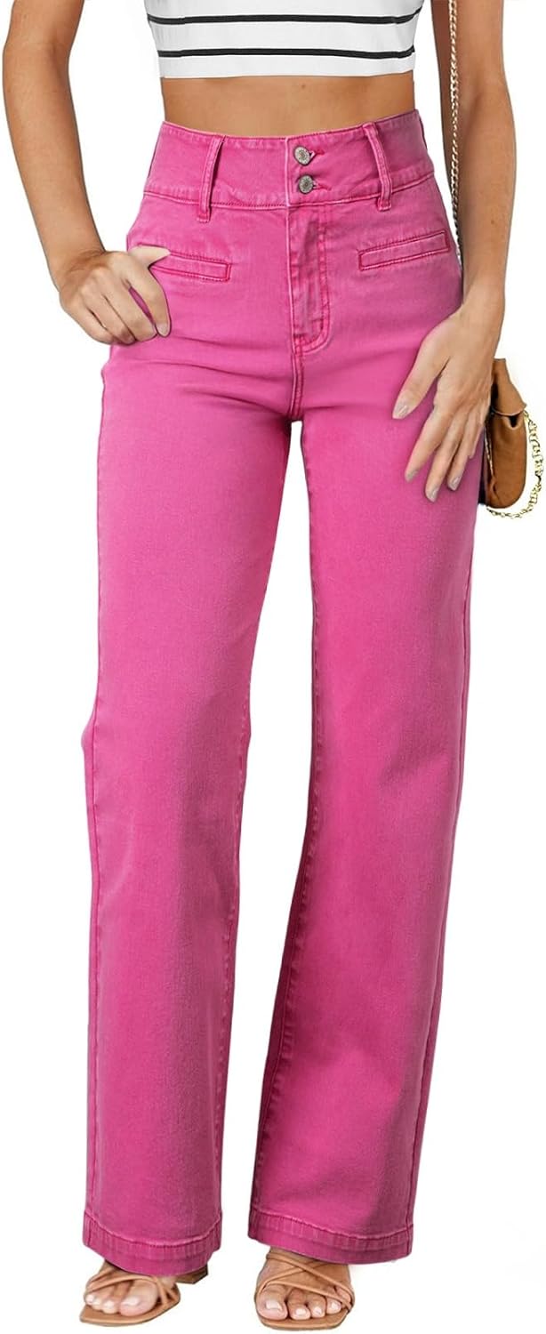 Sidefeel Women's Jeans High Waisted Straight Leg Stretchy Jeans