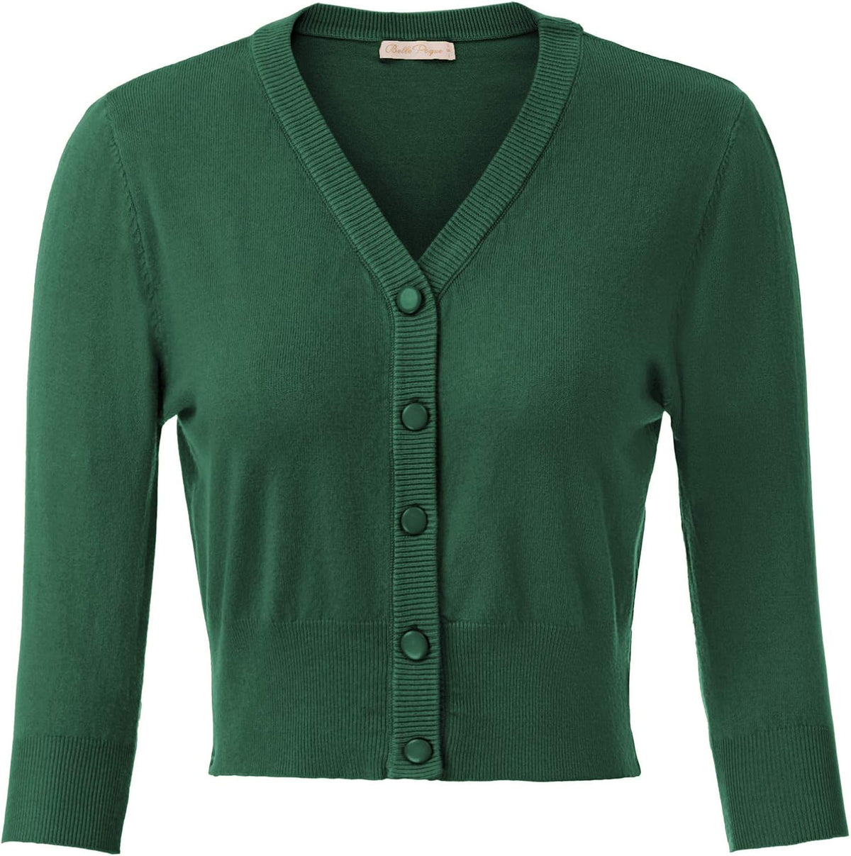 Women's 3/4 Sleeve Cropped Cardigan Shrug — Button-Down Sweater Main image