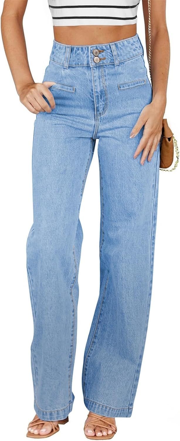 Sidefeel Women's Jeans High Waisted Straight Leg Stretchy Jeans