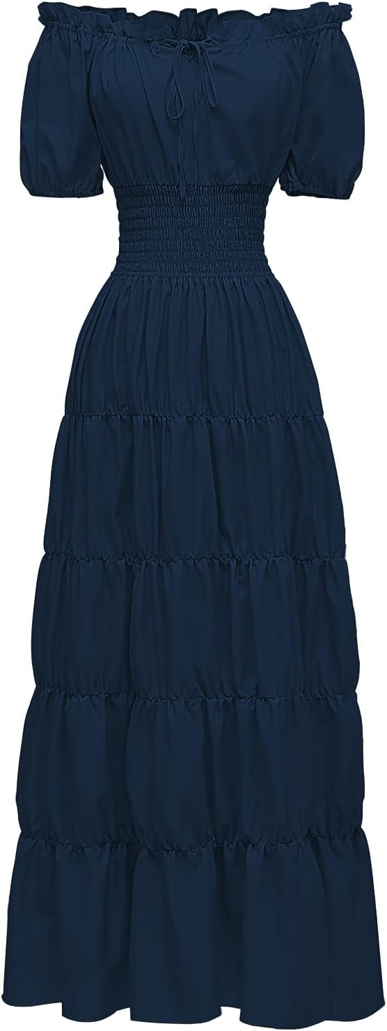 Abaowedding Renaissance Women Medieval Chemise Dress Pirate Peasant Top Irish Under Dress