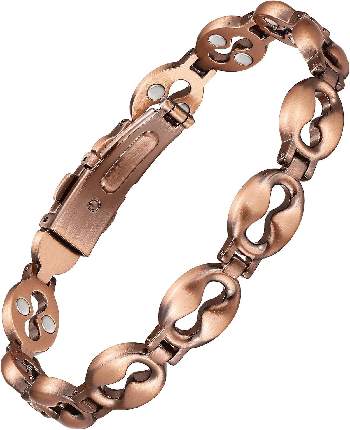 Pure Copper Bracelets for Women,Ultra Magnetic Bracelets for Women with 3500 Gauss Magnets,Crystal Valentine's Day Jewelry Gift, Sizing Tool