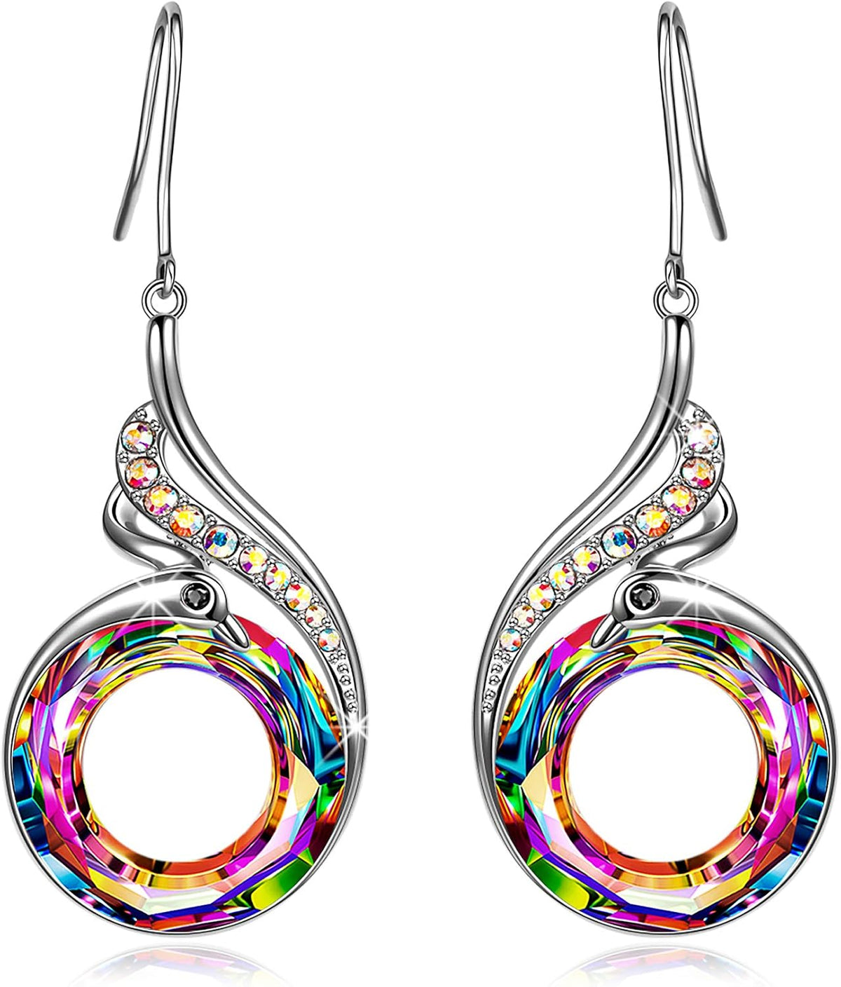 Kate Lynn Rise From the Ashes Phoenix Dangle Earrings, Crystal from Austria