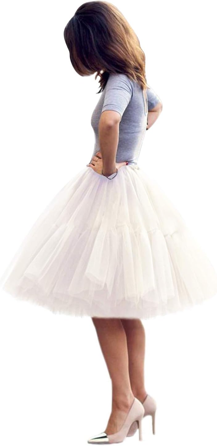 BABYONLINE D.R.E.S.S. Women Tutu Skirt Knee Tulle Skirt Petticoat Skirts Crinoline Rockabilly Tutu Skirts Slip
