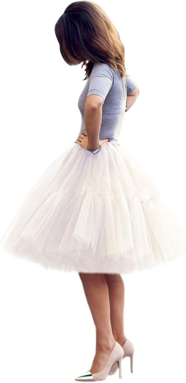 BABYONLINE D.R.E.S.S. Women Tutu Skirt Knee Tulle Skirt Petticoat Skirts Crinoline Rockabilly Tutu Skirts Slip