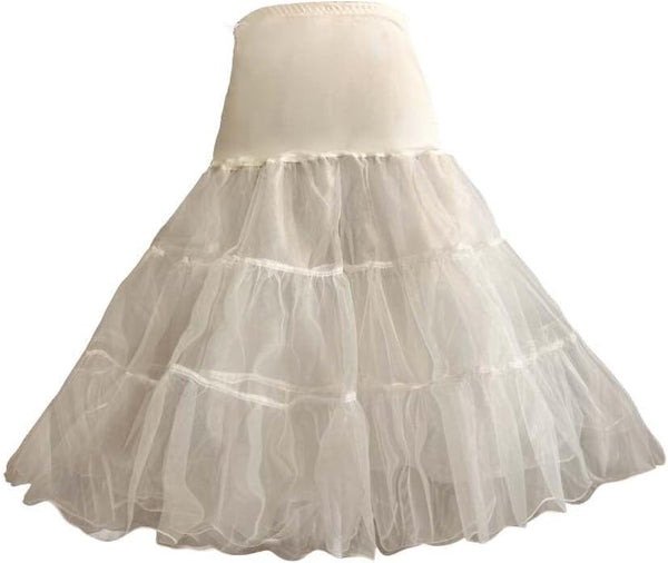 Women's 50s Vintage Petticoat 26" Crinoline Rockabilly Tutu Skirt Slip S-L…