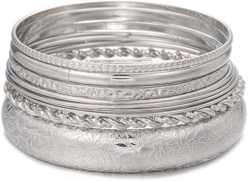 16Pcs Gold Bangle Bracelets for Women - Multi Layer Stackable Textured Bracelets Boho Jewelrys Set.