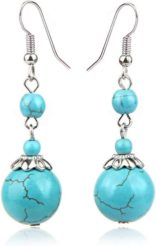 Double Lapis Lazuli Drop Bead Earrings
