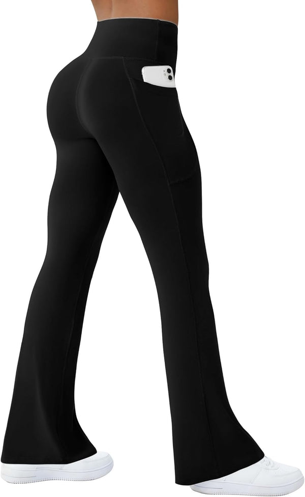 Womens Yoga Pants With Pockets High Waisted Flare Leggings