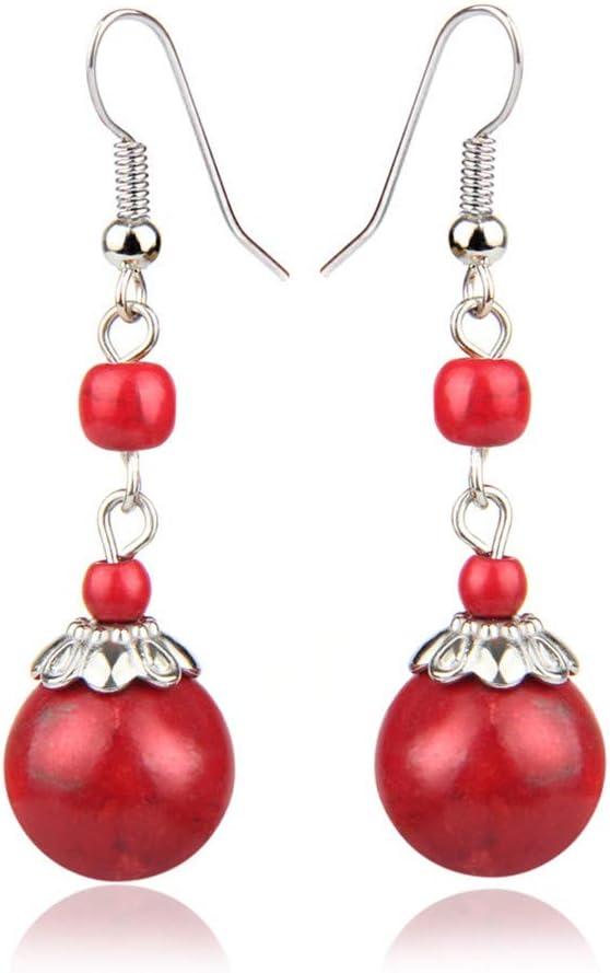 Double Lapis Lazuli Drop Bead Earrings