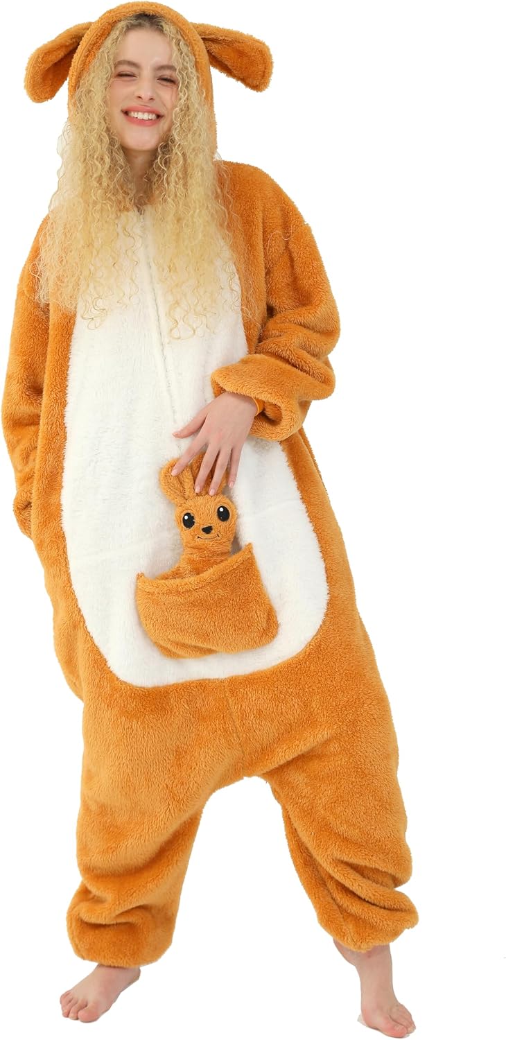 SAMGU Adult Onesie Animal Halloween Cosplay Costume One Piece Pajamas for Women and Men