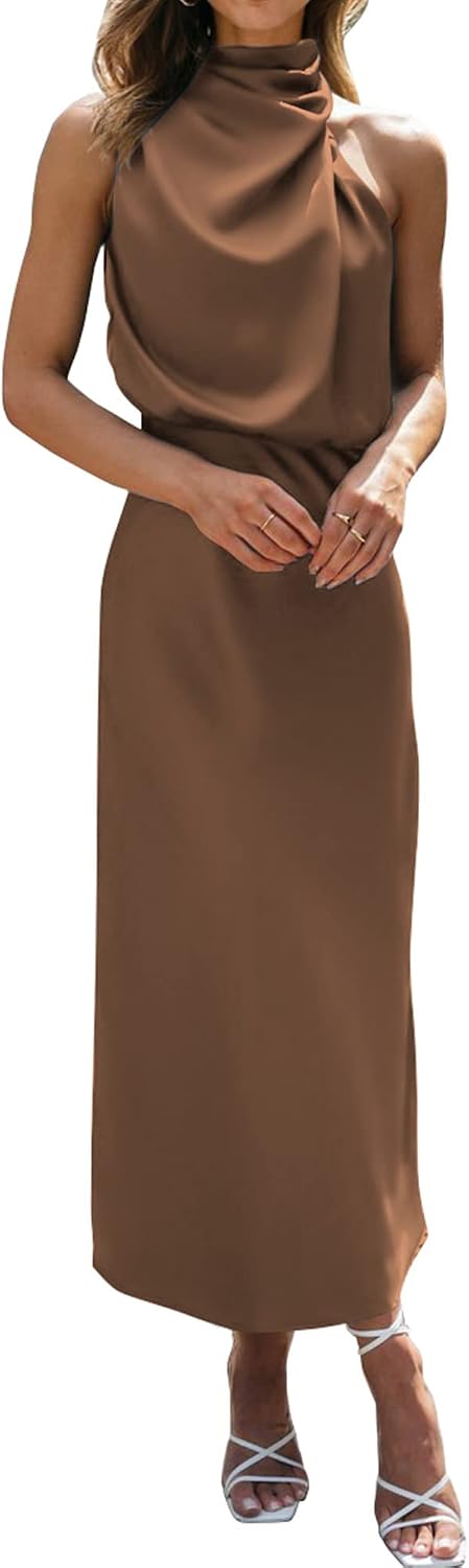 BTFBM Mock Neck Cocktail Dresses for Women Summer