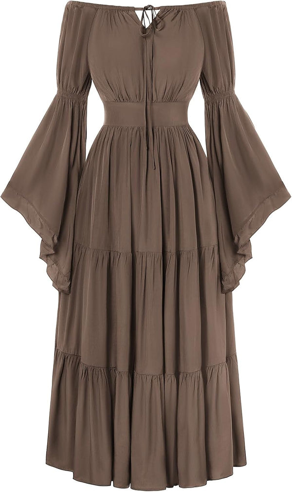 Scarlet Darkness Renaissance Dress Women Long Sleeve Off Shoulder Dresses