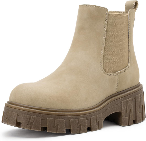 Women's Chelsea Combat Boots, Chunky Platform Ankle Boots