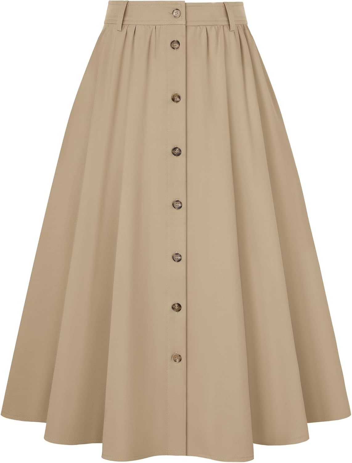 Belle Poque Women Midi Skirts High Waisted A Line Skirt with Pockets