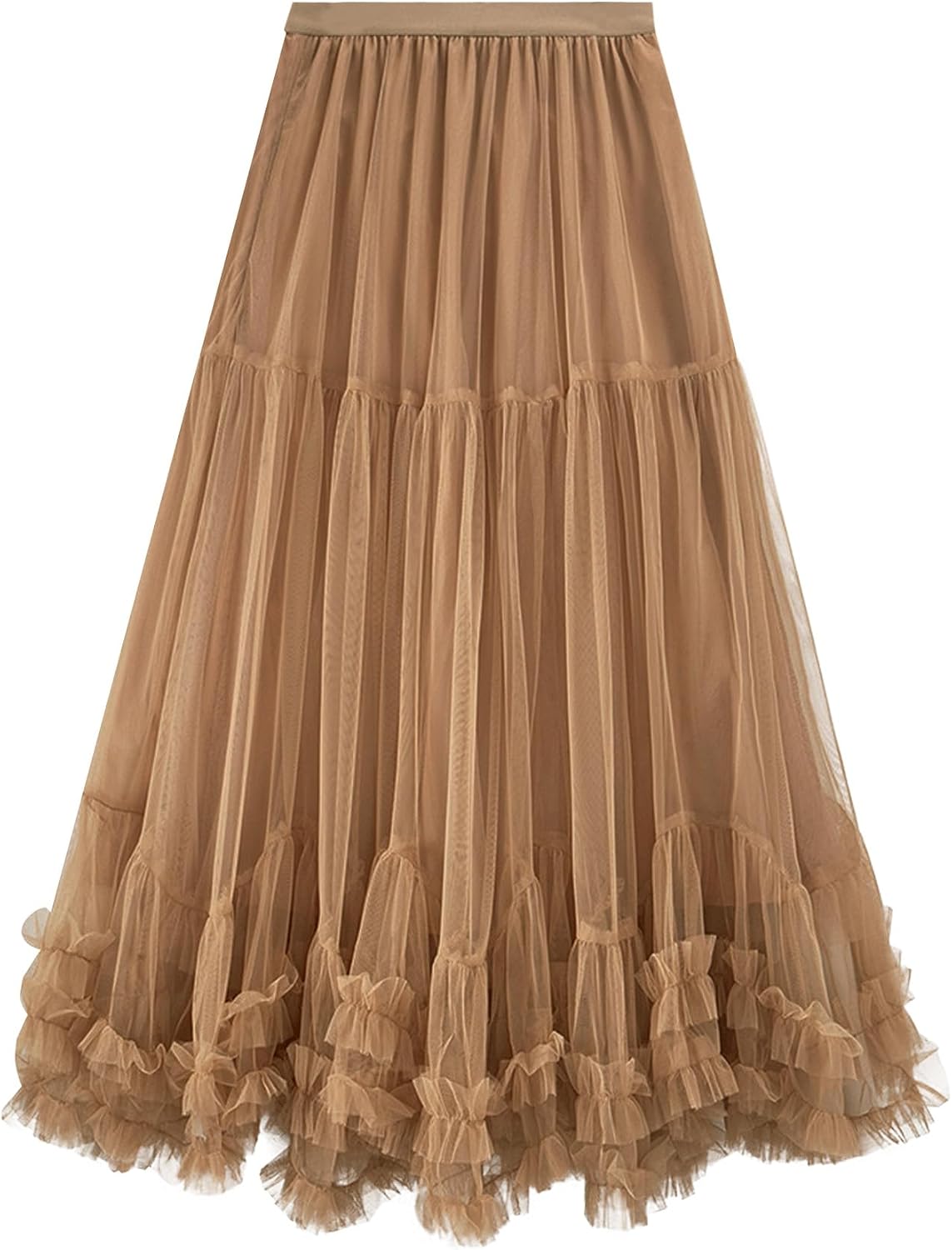 Women's Maxi Tulle Skirts Long Layered Mesh Tiered Fairy Skirt