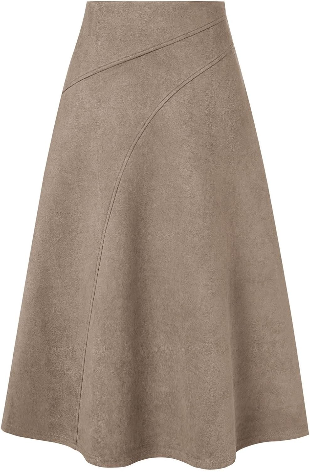 2026 Women's Suede Skirts, High Waist A-Line Skirt, Fall Winter Midi Skirt