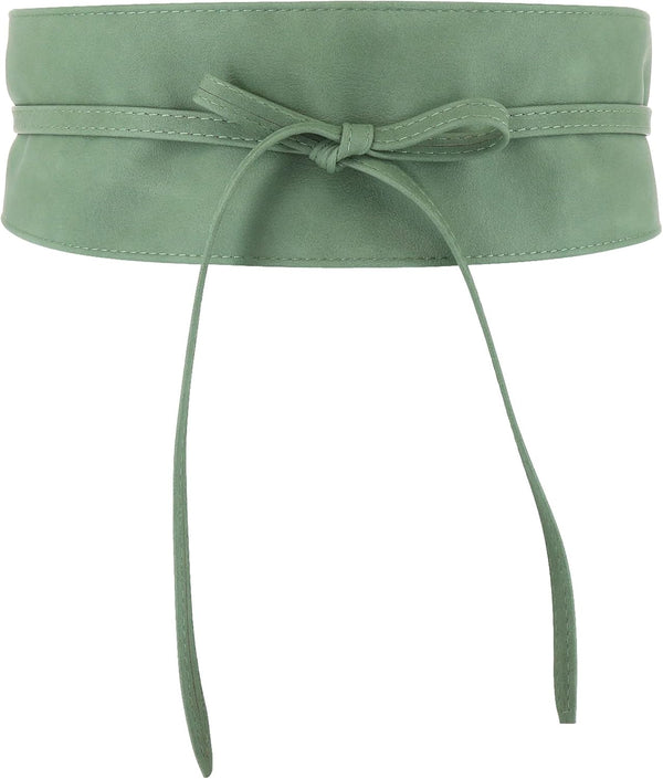 Woman Leatherette Waisband Obi Belt, Mica