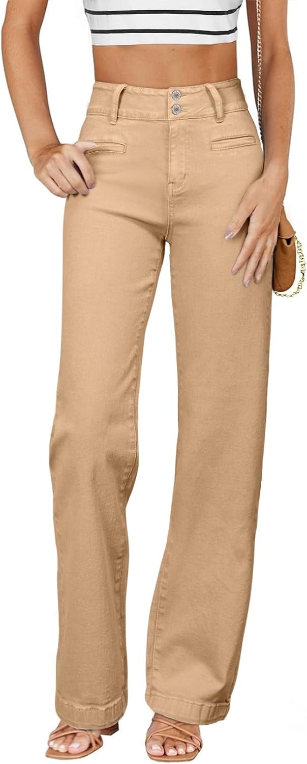 Sidefeel Women's Jeans High Waisted Straight Leg Stretchy Jeans