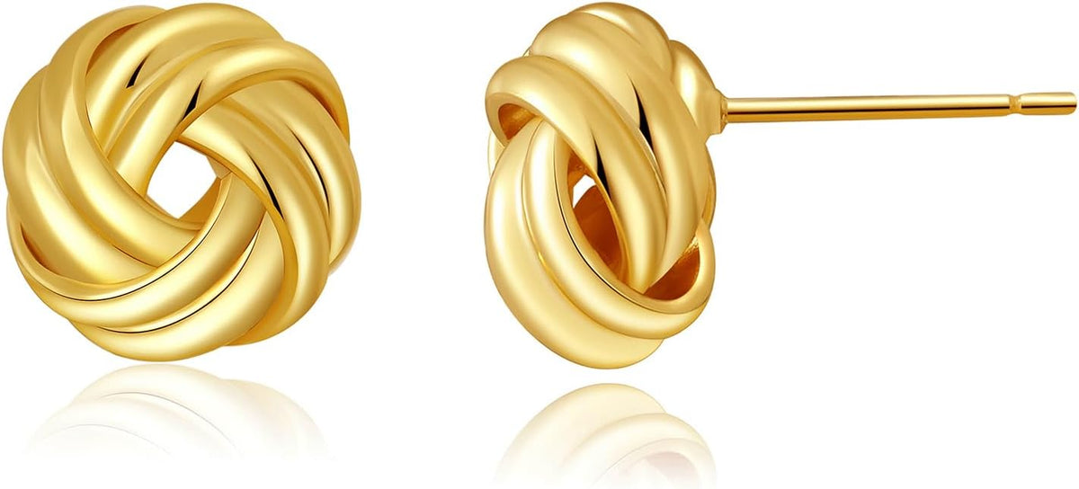 SHERLOVE Chunky Knot Gold Earrings Women Statement Drop Dangle Earrings