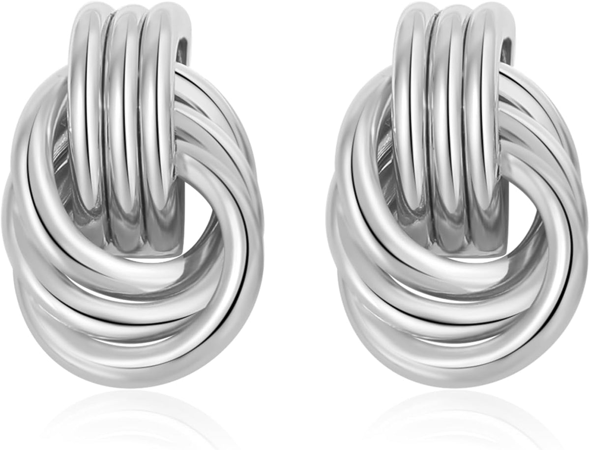 SHERLOVE Chunky Knot Gold Earrings Women Statement Drop Dangle Earrings
