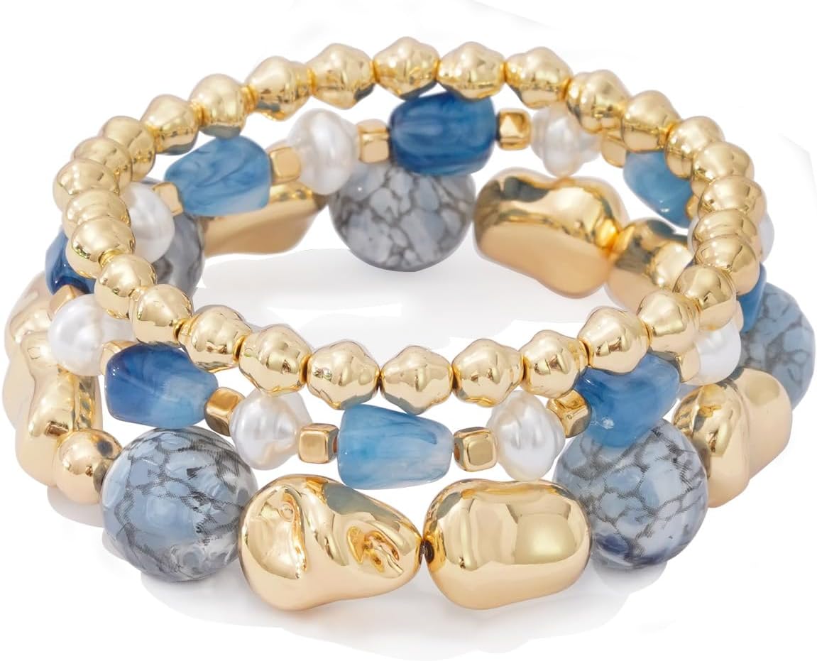 Boho Beaded Stretch Bracelets For Women Stackable Handmade Jewelry