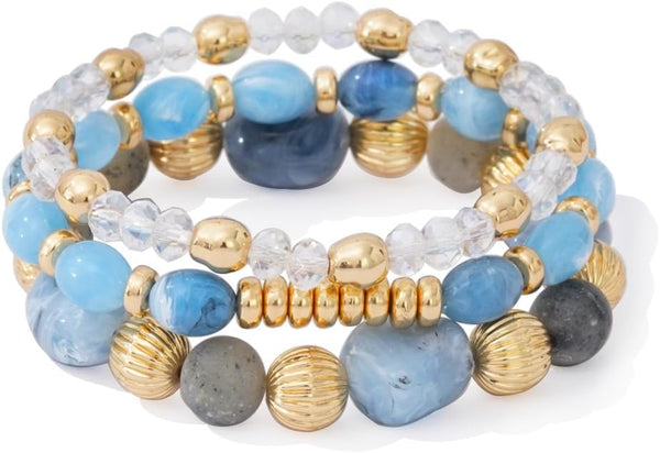 Boho Beaded Stretch Bracelets For Women Stackable Handmade Jewelry