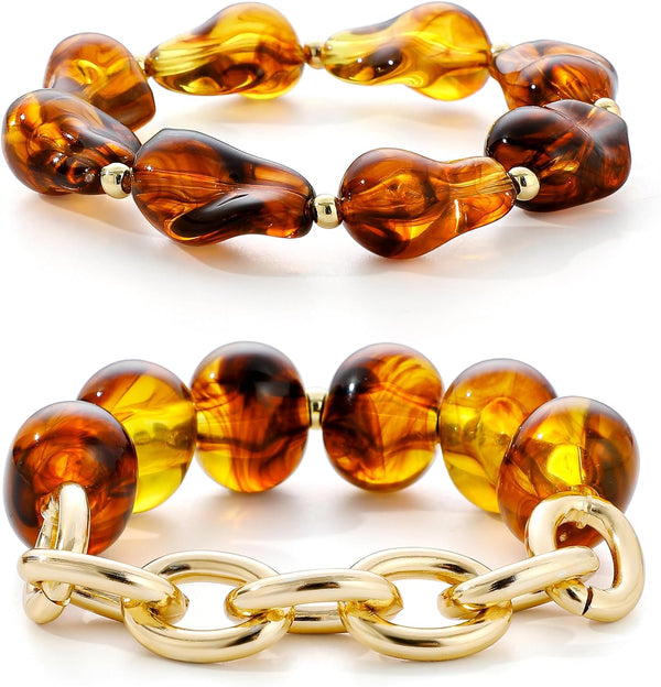 Boho Beaded Stretch Bracelets For Women Stackable Handmade Jewelry