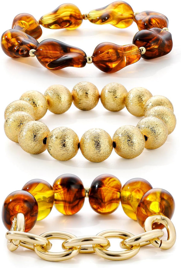 Boho Beaded Stretch Bracelets For Women Stackable Handmade Jewelry