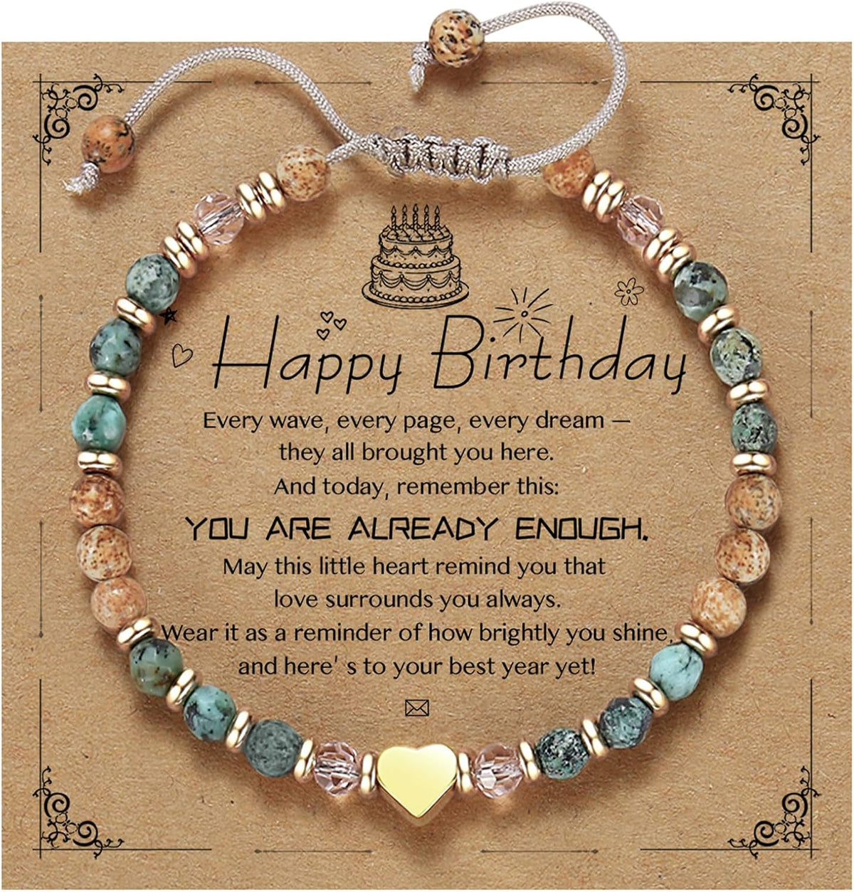 yupoxiu Natural Stone Bracelets - Inspirational Birthday Gifts for Women