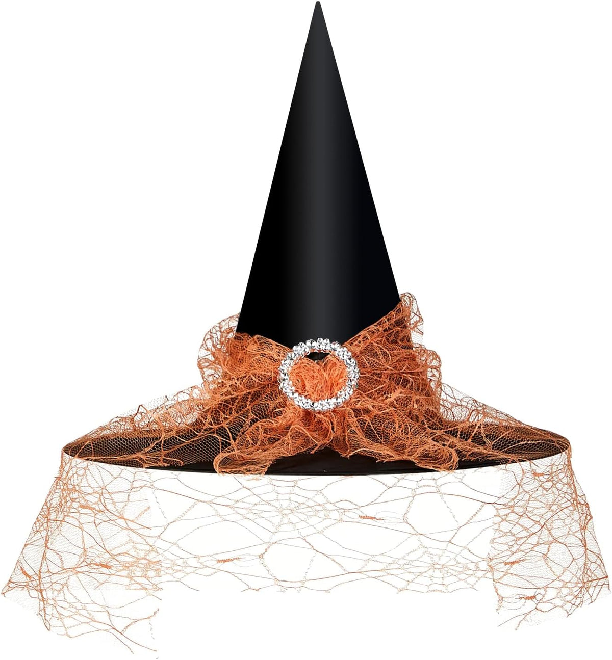 Edoneery Halloween Witch Hat for Women, Mesh Lace Cosplay Costume Accessory