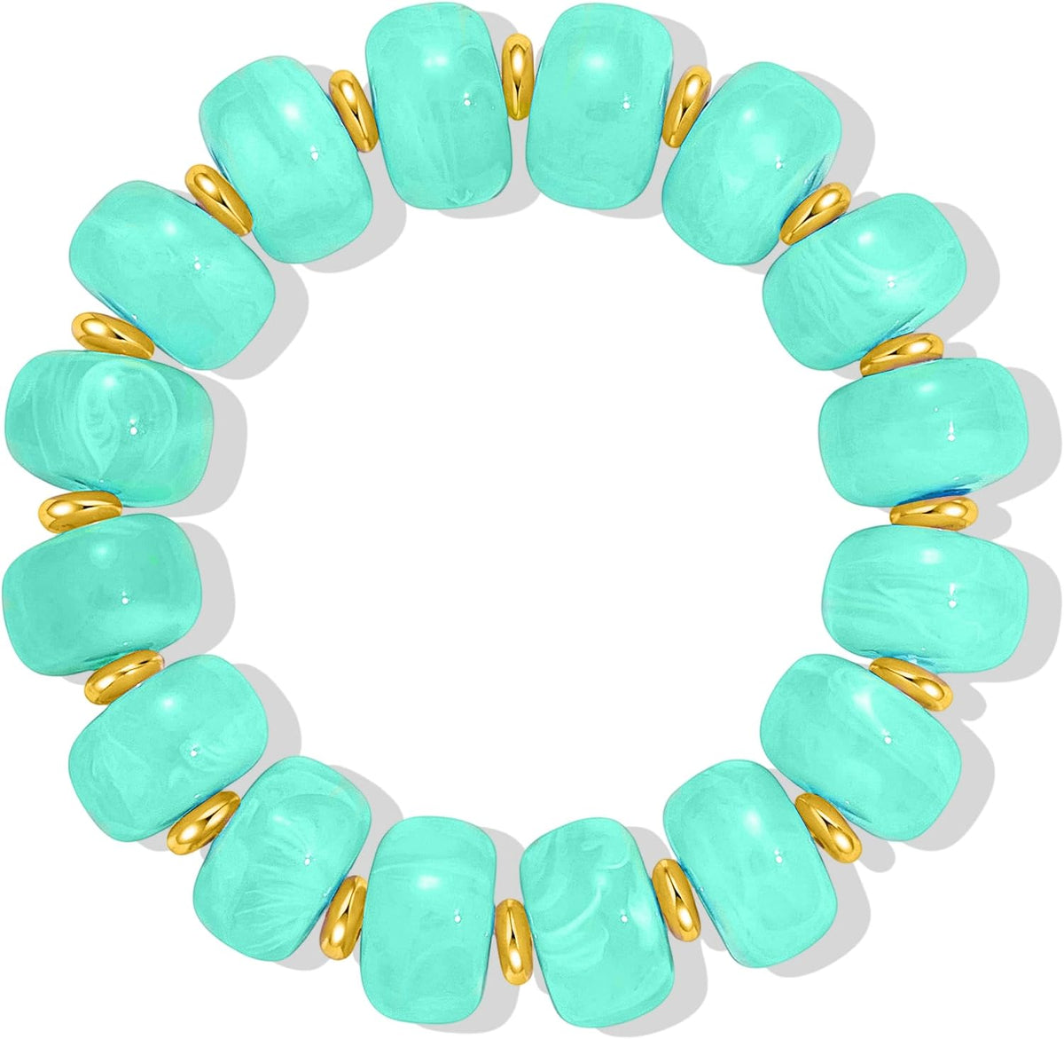 Bead Bracelet for Women Vibrant Color Resin Beads Bracelets Elastic Stretch Chunky Bracelet Boho Summer Beach Vacation Jewelry
