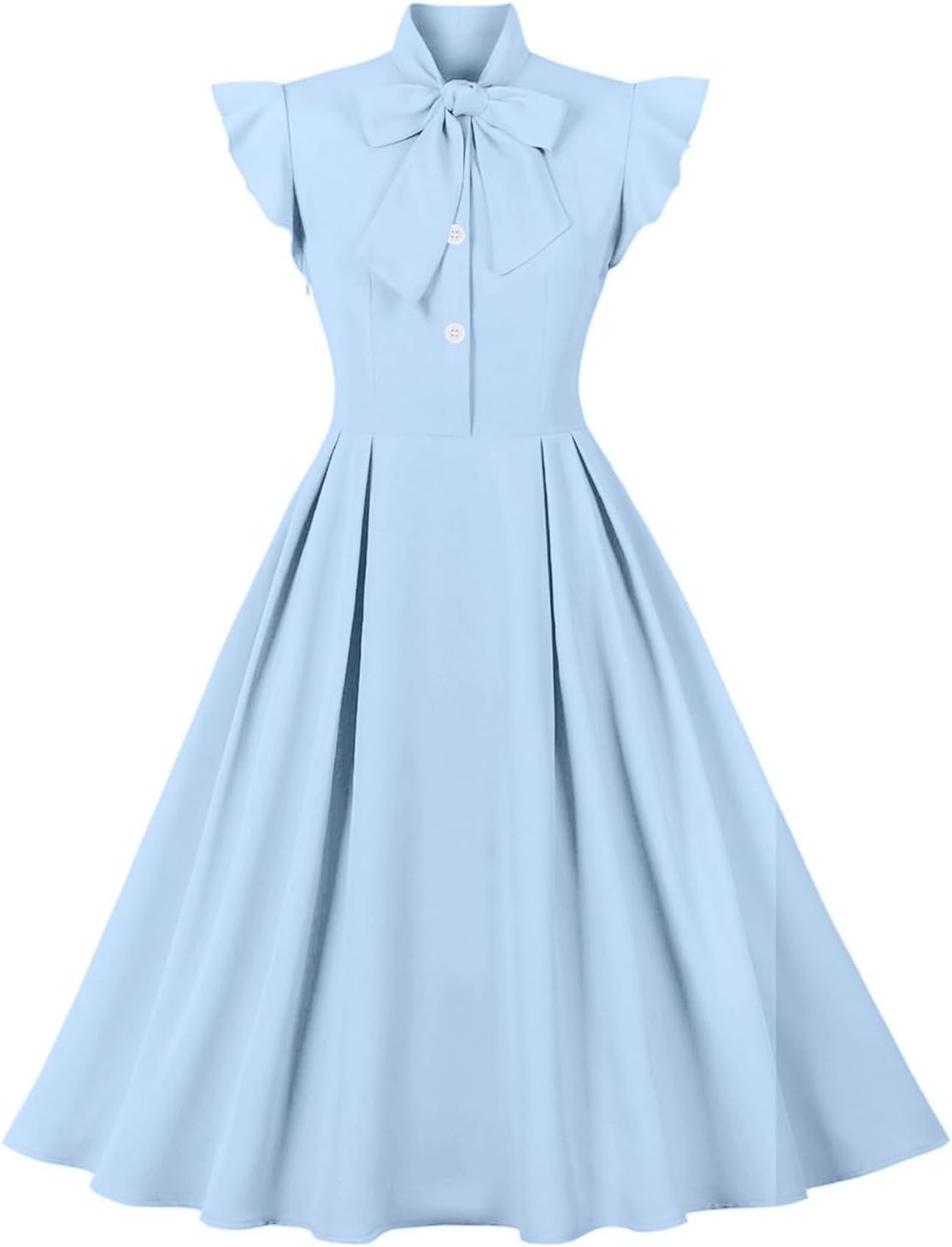 1950s Dresses for Women Vintage Rockabilly Retro Short Sleeve Tie Midi Dress Cocktail Party Evening Prom Gown