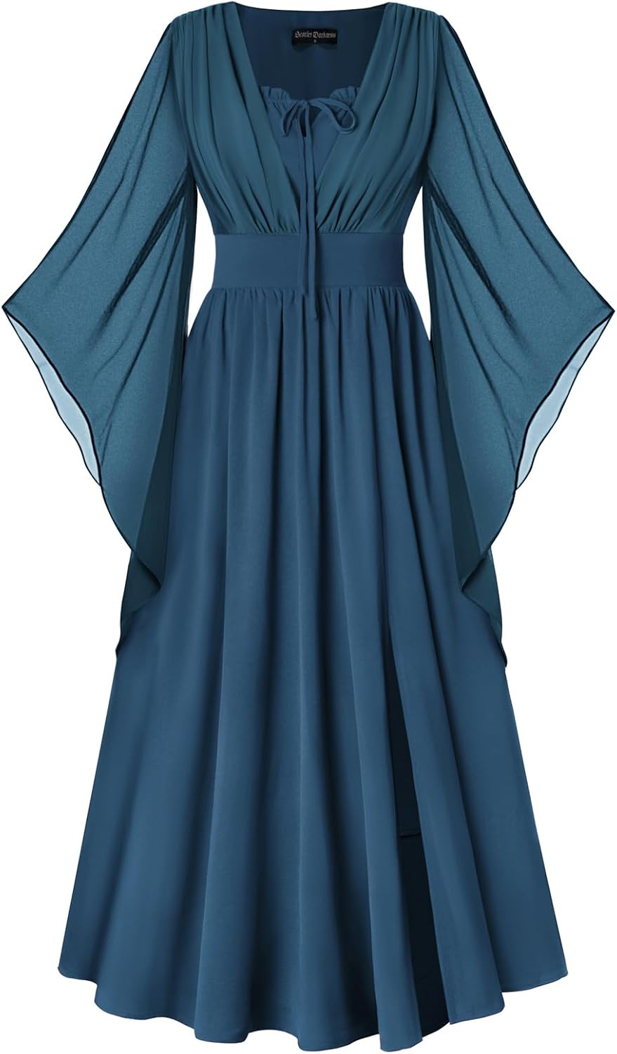 Scarlet Darkness Renaissance Costume Women Pirate Medieval Maxi Dress