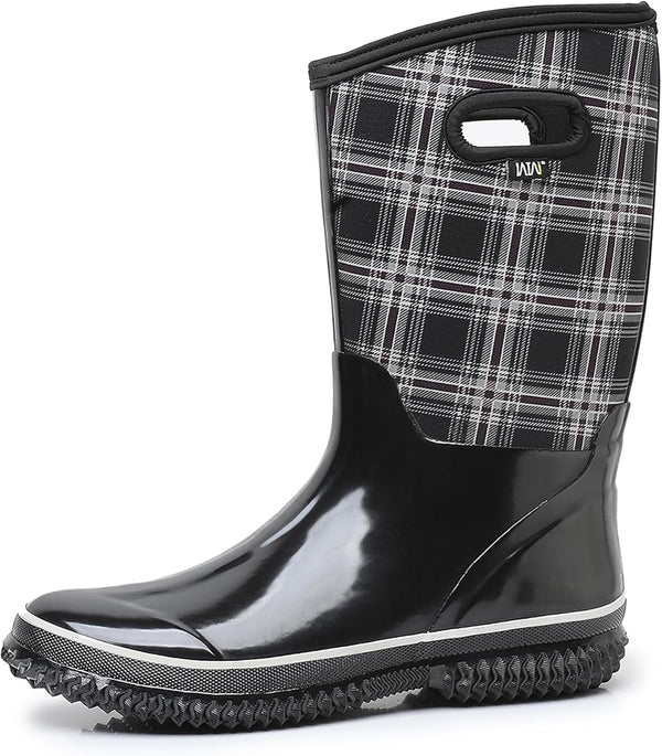 Mid-calf Rain Boots - Waterproof Insulated 5.5mm Neoprene Mud Boots