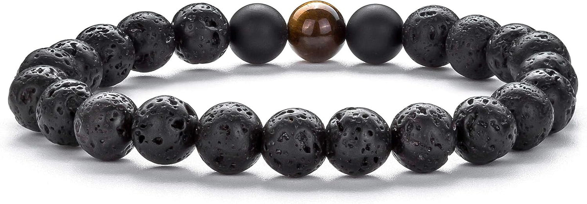Men Women 8mm Tiger Eye Stone Beads Bracelet
