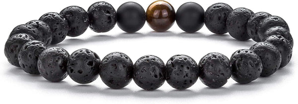Men Women 8mm Tiger Eye Stone Beads Bracelet