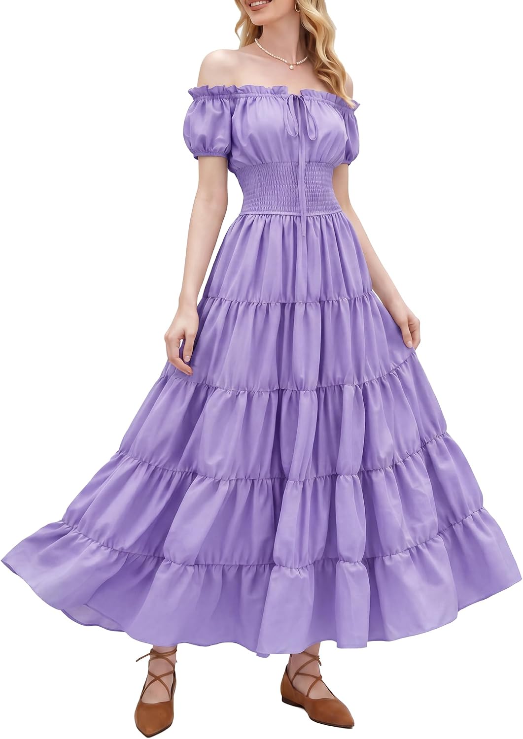 Zhitunemi Renaissance Costume Women Dress: Medieval Costumes for Women Renaissance Dresses - Peasant Cottagecore Theme Party Main image